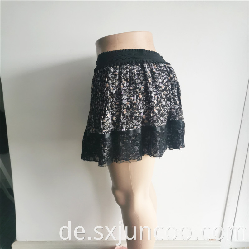 New Arrivel Custom Polyester Floral Printed Womens Skirts